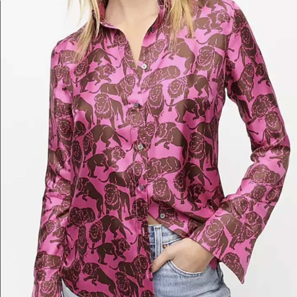 NWT size 14 J. Crew Sleepy Lion Collection Blouse